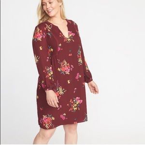 Burgundy Georgette Swing Dress 🆕